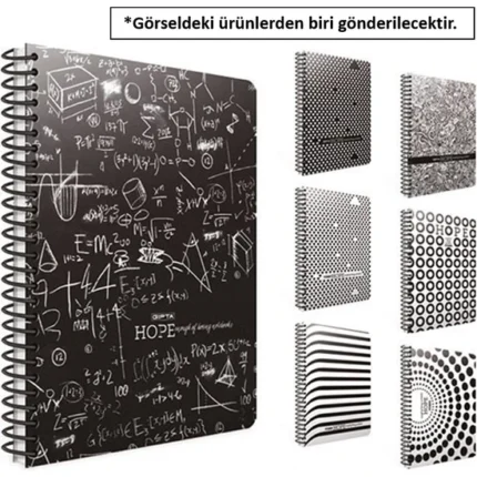 Gıpta Hope Spiralli Karton Kapak Defter 18;5x26 80 Yaprak Kareli